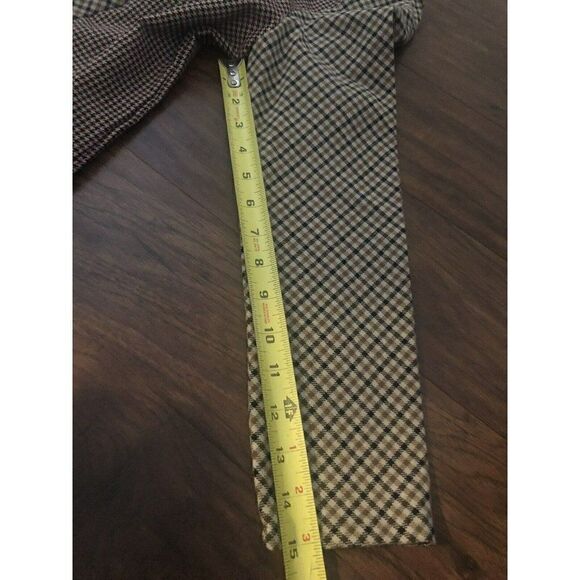 Zara Brown Black Long Sleeve Plaid Houndstooth Patchwork Button Top Size XS - Picture 7 of 9